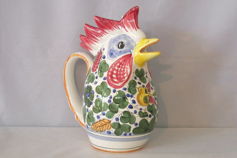 arabesco italian ceramic rooster pitcher