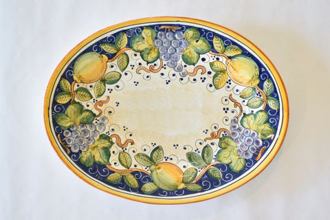 Bacco 38cm oval italian ceramic serving platter