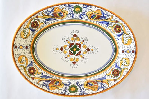 Raffaellesco 42cm oval italian ceramic serving platter