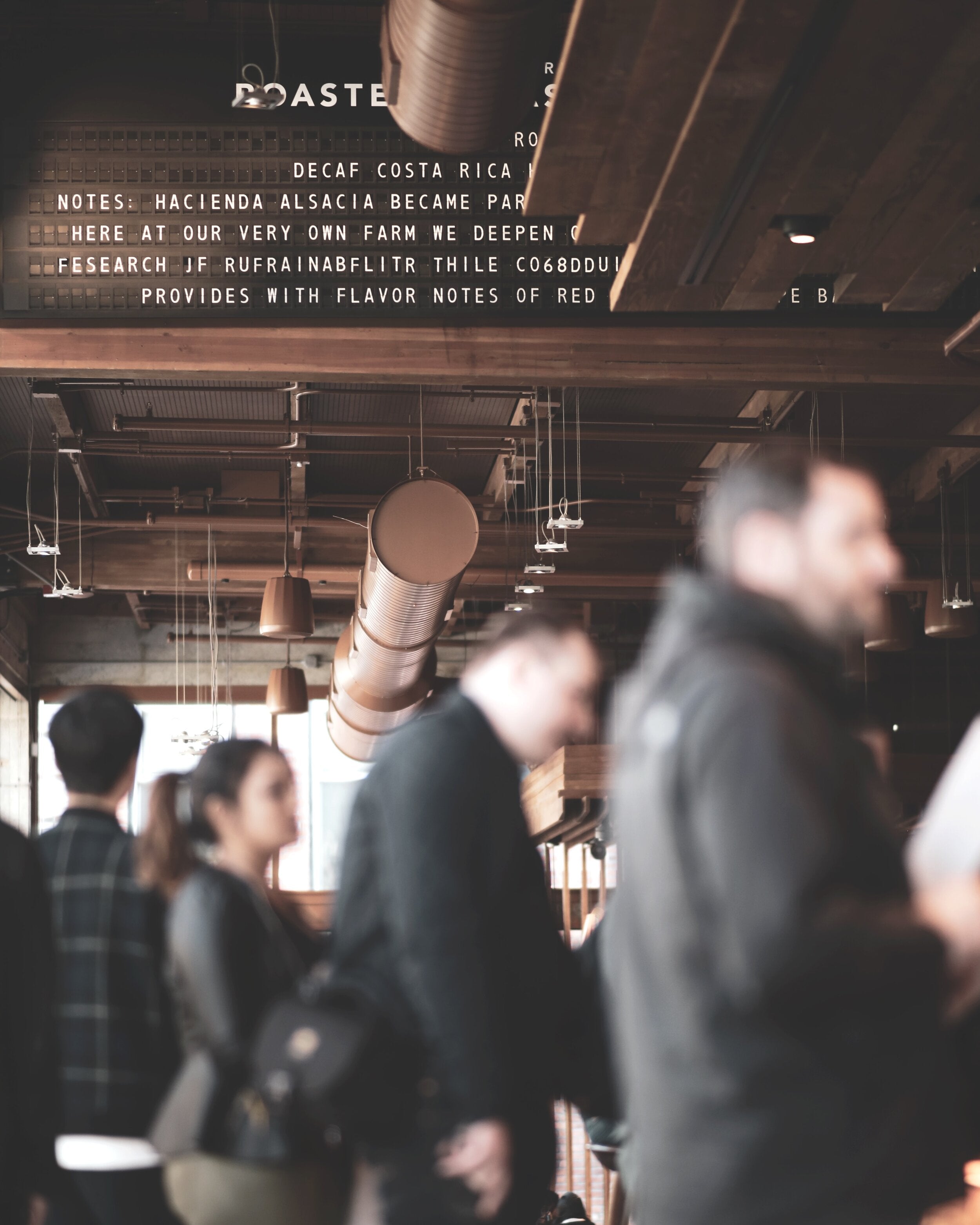 People lining up at a cafe