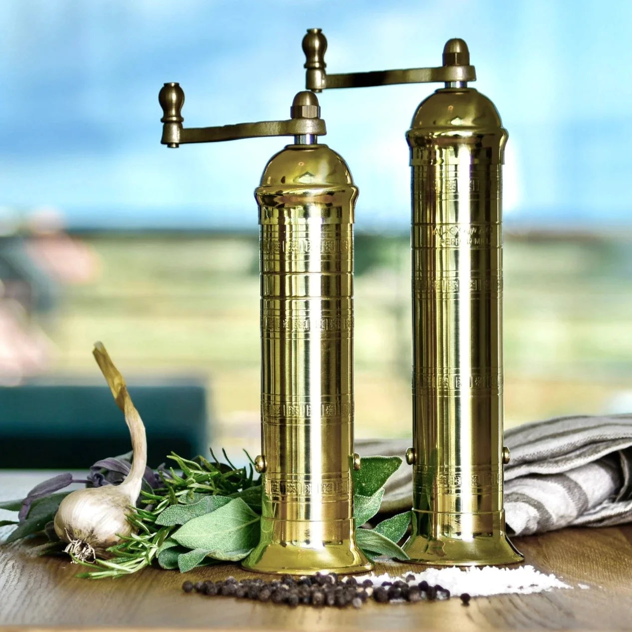 European Brass 9" Pepper Mill