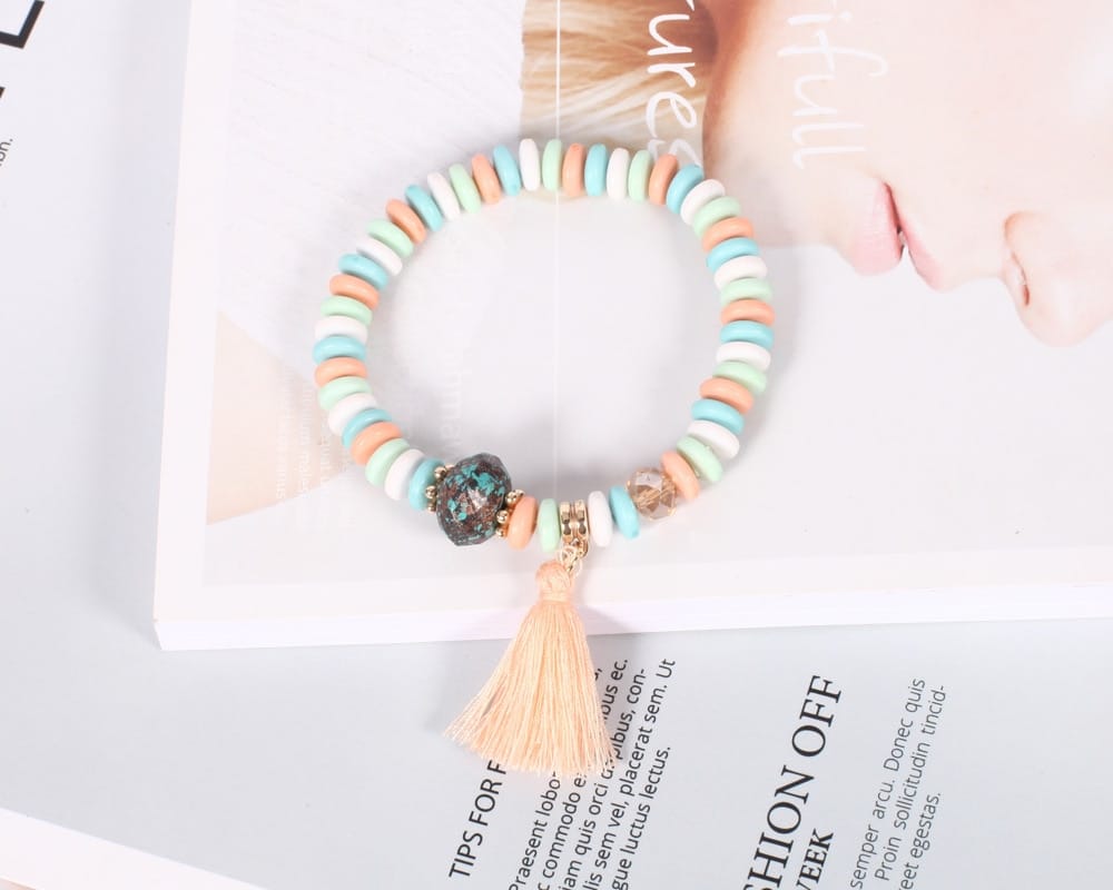 Vintage Ethnic Multilayer Big Beads Bracelets Boho Statement