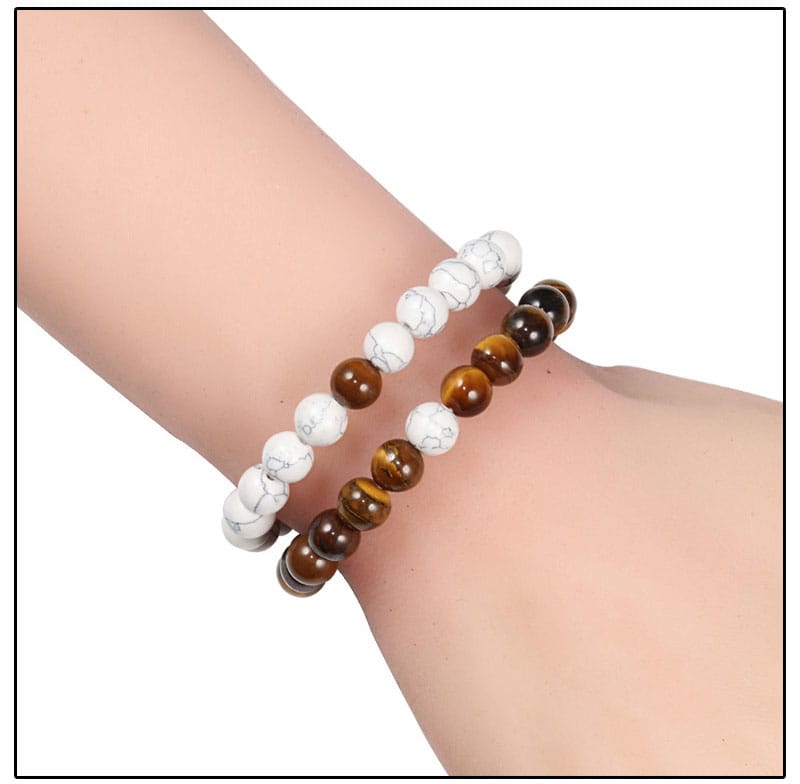 Set Natural Stone Bracelet for Men Women