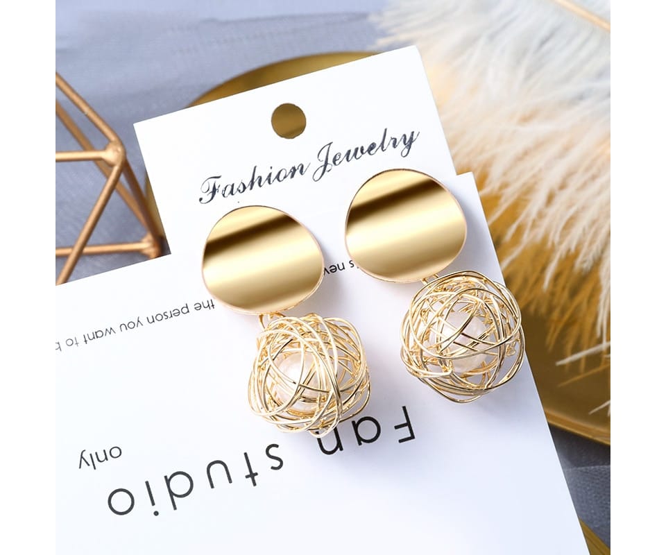 New Korean Acrylic Earrings for Women Statement Vintage