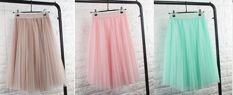Adult Tulle Skirt Elastic High Waist 4 Layers For Womens