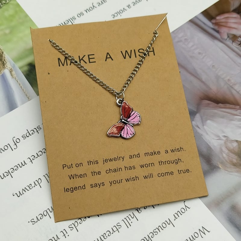 Korean Fashion Cute Butterfly Pendant Necklace for Women