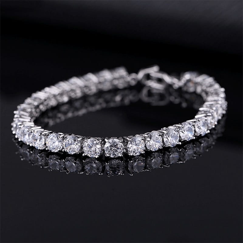4mm Cubic Zirconia Chain Bracelets for Women