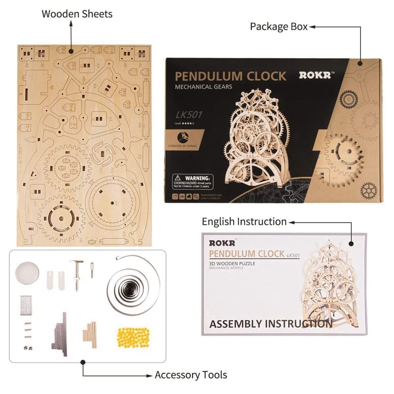 4 Kinds Laser Cutting DIY Mechanical Model 3D Wooden Model
