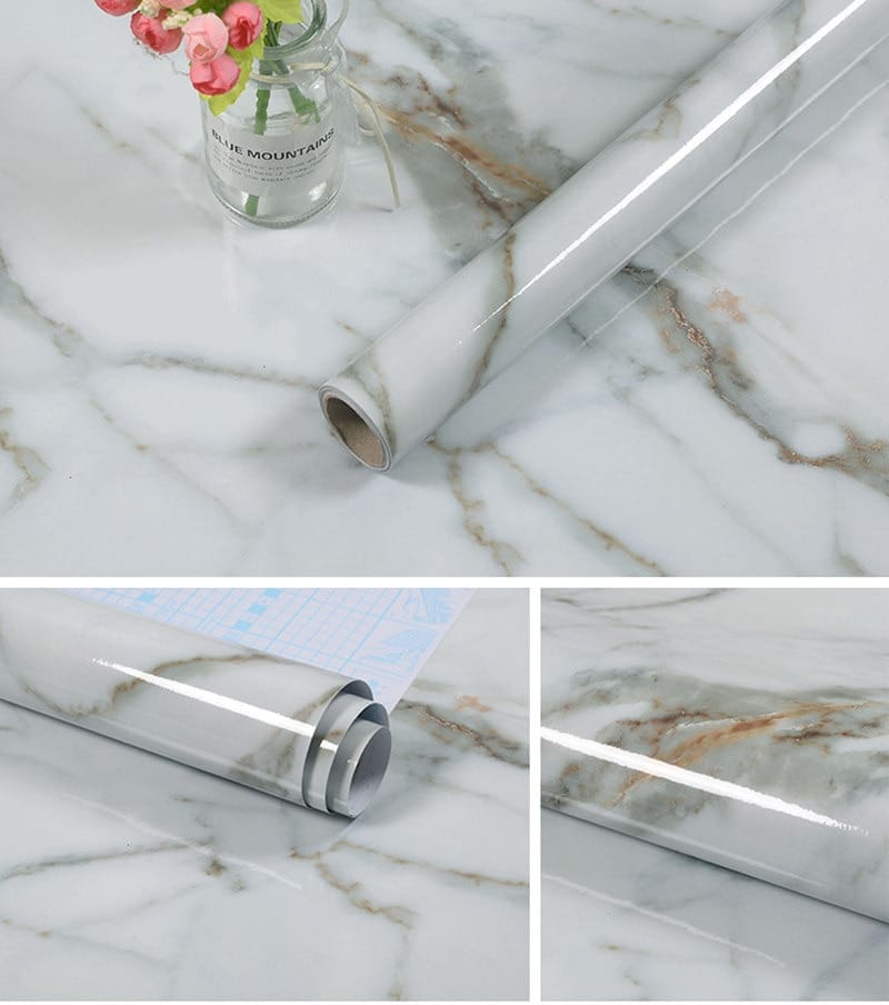 10m self Adhesive Waterproof Marble Wallpaper Kitchen Living