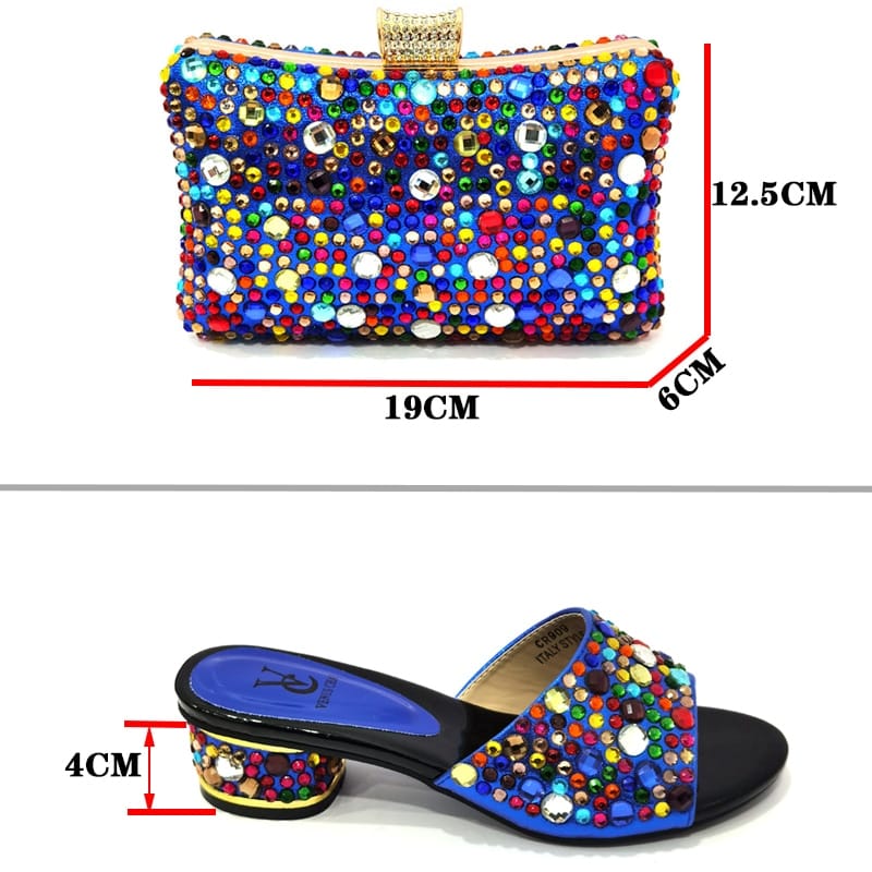 Matching Women Italian Shoes and Bags Set African Style For