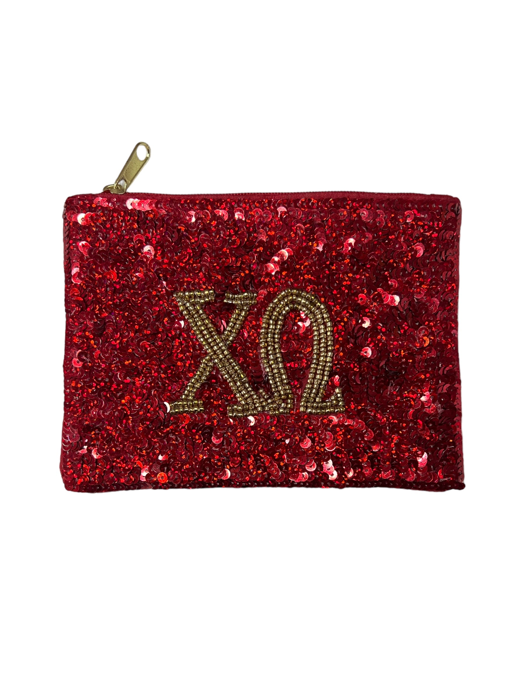 Sequin Chi Omega Coin Purse