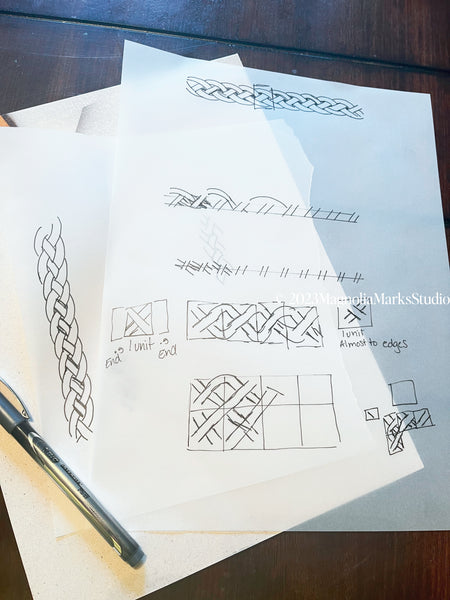 Celtic Knot Calligraphy Drafts