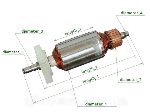 Select electric tools armature by dimensions