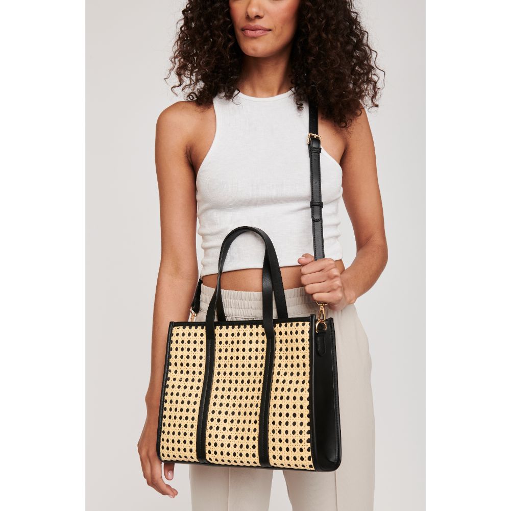 Moda Luxe Allison Weaved Crossbody Purse - Women's Bags in Tan