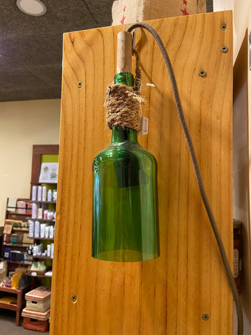 lámpara de botella de vidrio