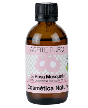 Frasco rosa mosqueta bio y Comercio Justo