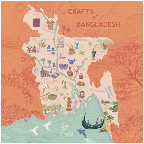 Mapa de artesanías de Bangladesh