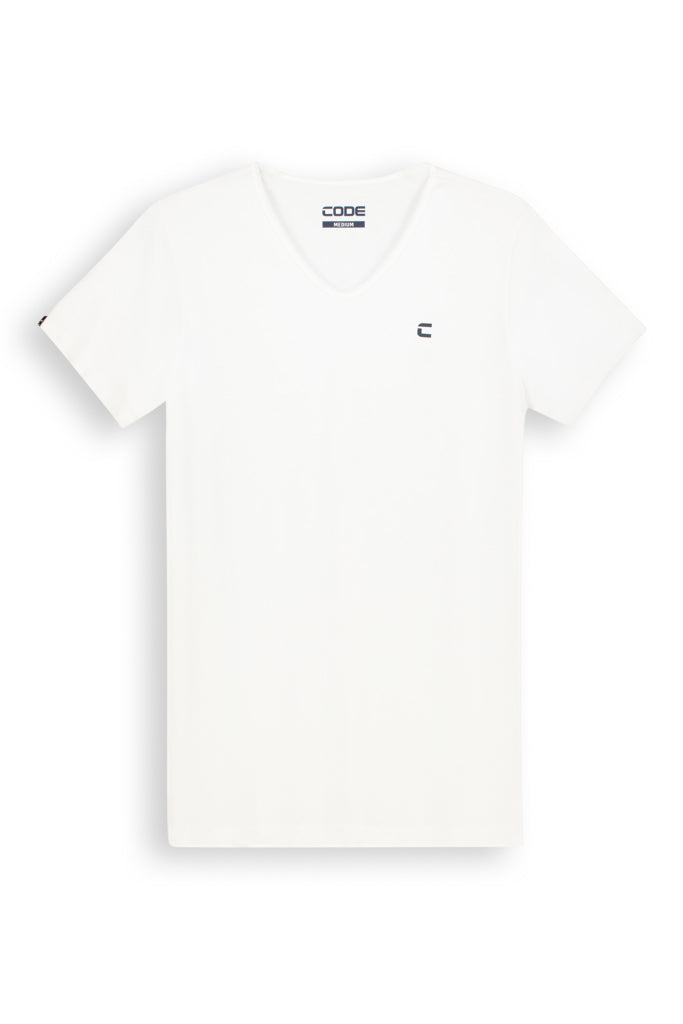 V-Neck T-Shirt _ 141853 _ White - Code South Africa product image