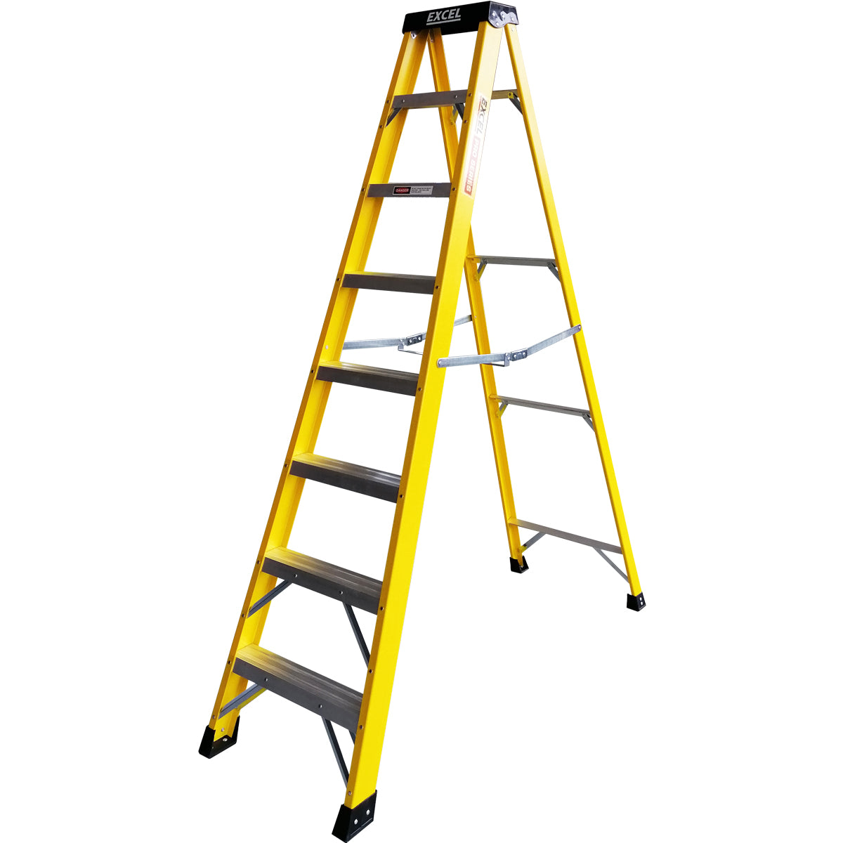 Excel Electricians Fibreglass Step Ladder 7 Tread 2.1m Heavy Duty