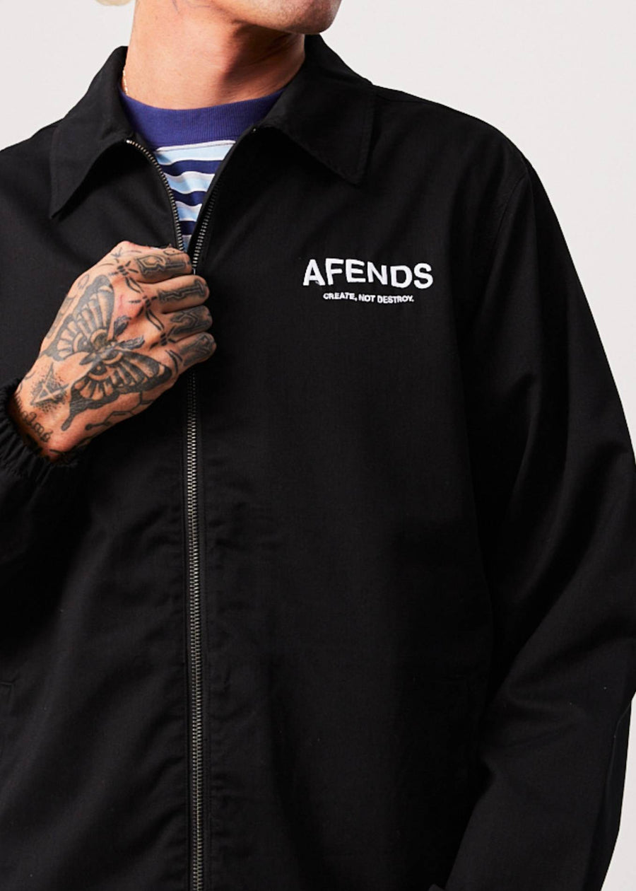 Afends Mens Spaced - Recycled Coach Jacket - Black