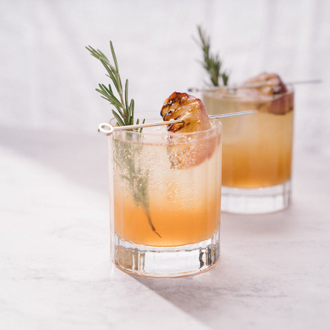 Smoky Peach and Rosemary Bourbon Spritzer Recipe