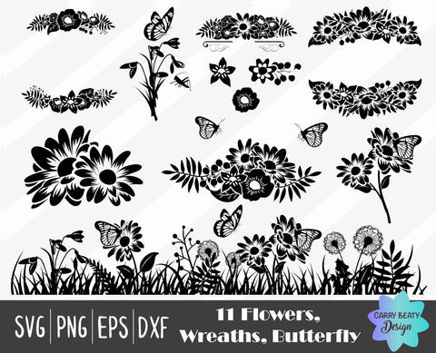 Download Flowers And Leaves Svg Collection Personal And Commercial Use Carry Beauty Svg Design