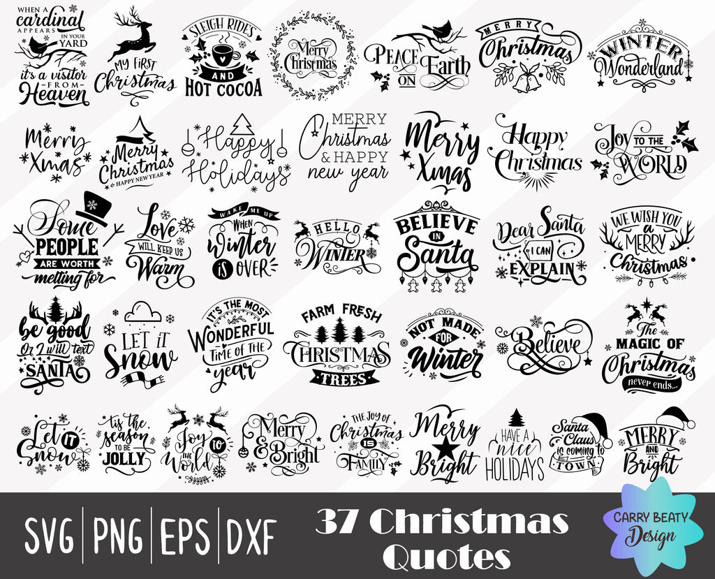 Download 37 Christmas Svg Christmas Clipart Merry And Bright Svg Png Eps Dxf Carry Beauty Svg Design