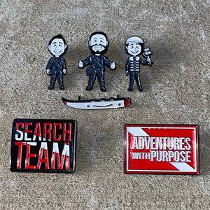 Collector Pins: 6 Piece Start Set w/Jared, Sam, Dan, Search Team, Boat and AWP Pin