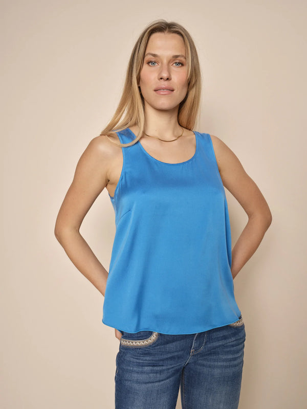 Mos Mosh Blue Aster Astrid Silk Tank Top - Sheena's Boutique Ireland