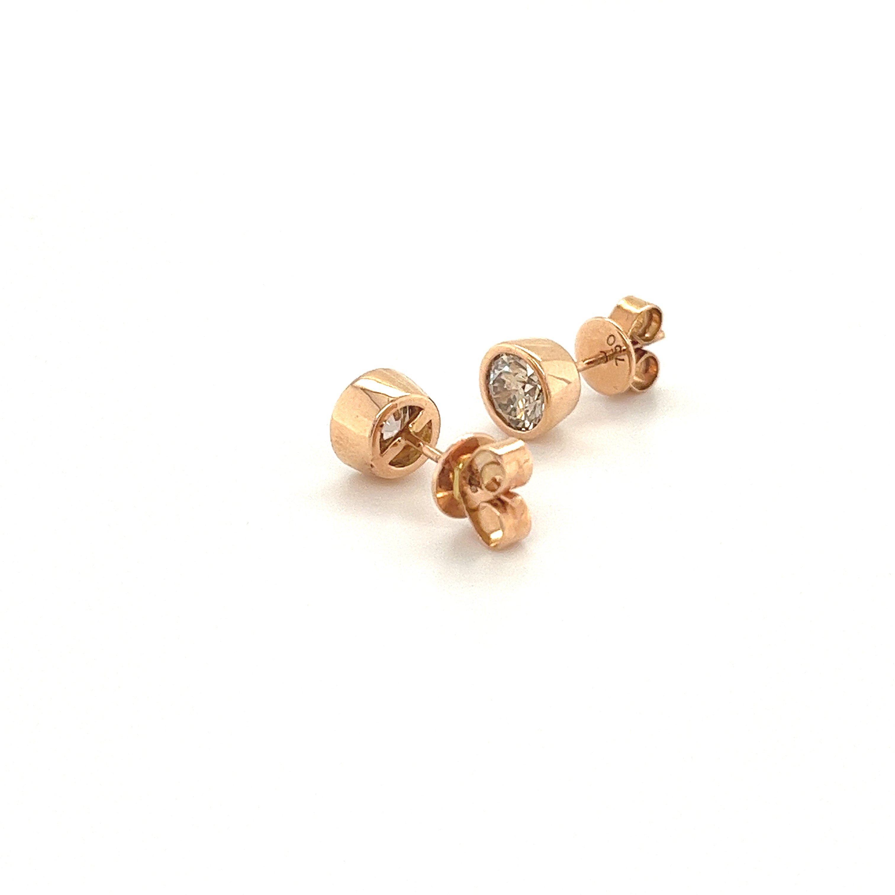 1/3 CTTW Bezel Set Natural Diamond Stud Earrings in 14k White Gold