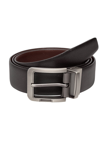 Teakwood Leather Men Textured Black-Gold Belt