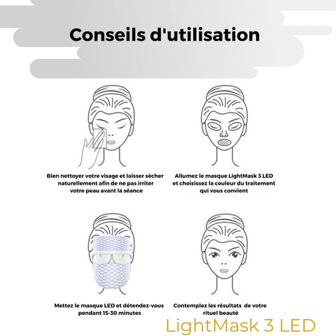 Conseils d'utilisation du Masque LED, le LightMask 3 LED