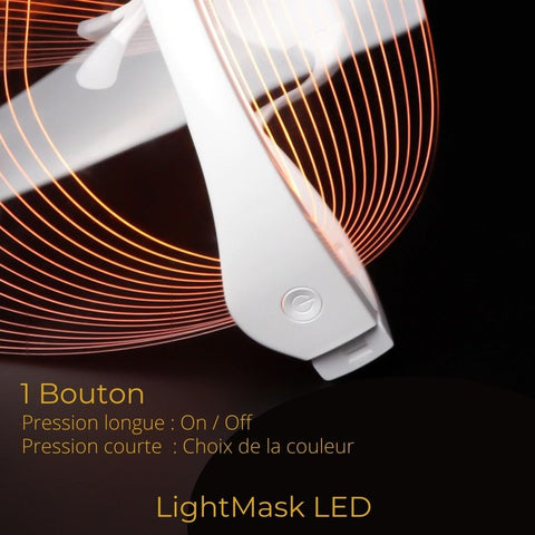 LightMask LED | Sans fil/Wireless | Rituel Beauté et Santé. La photothérapie par LED sans UV à domicile.Masque de photothérapie par LED anti-acné, anti-âge, qui stimule et accélère les capacités régénératrices naturelles de la peau sans produit chimique ni UV