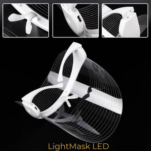 LightMask LED | Sans fil/Wireless | Rituel Beauté et Santé. La photothérapie par LED sans UV à domicile.Masque de photothérapie par LED anti-acné, anti-âge, qui stimule et accélère les capacités régénératrices naturelles de la peau sans produit chimique ni UV