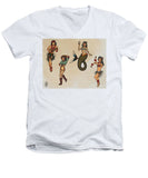 American Traditional Hula Girl - Men's V-Neck T-Shirt