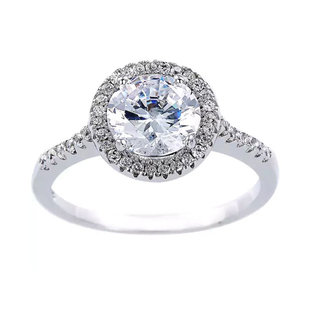Halo Style Cubic Zirconia Engagement Ring