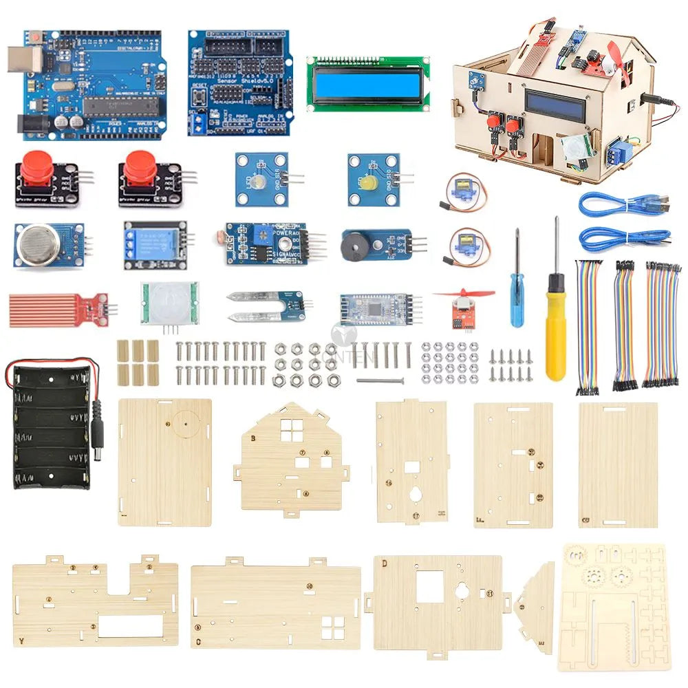 Lonten Smart Home Kit for Arduino Starter Electronic Learning Remote Control House DIY Project with PLUS Board STEM LTARK-1