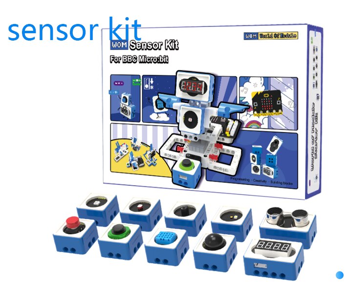 Custom educational sensor kit for Python and Makecode programming design for microbit V1and V2
