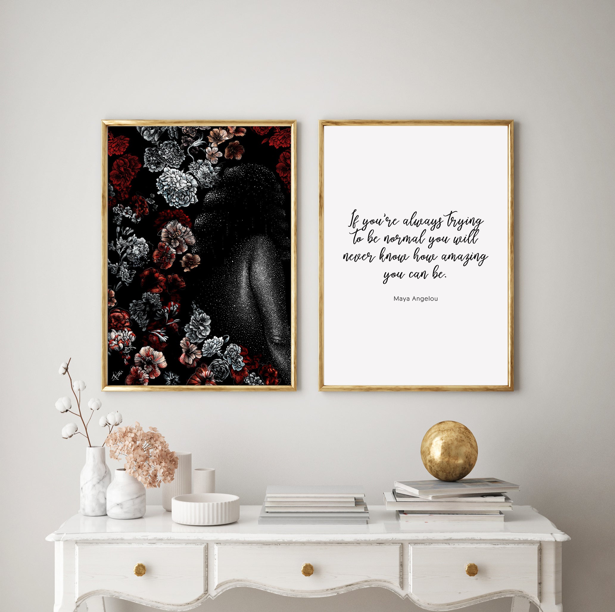 Celestial Bloom + Maya Angelou Quote