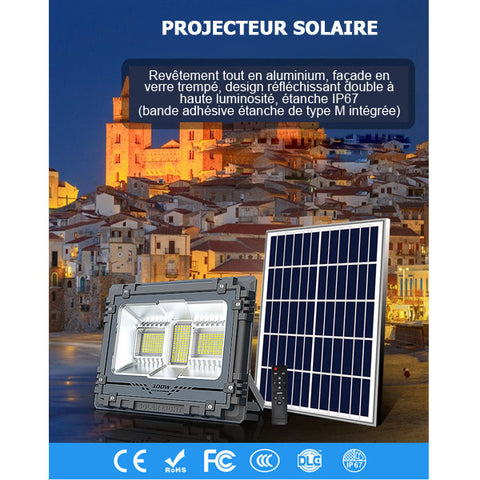 Projecteur solaire autonome LED - détection crépusculaire