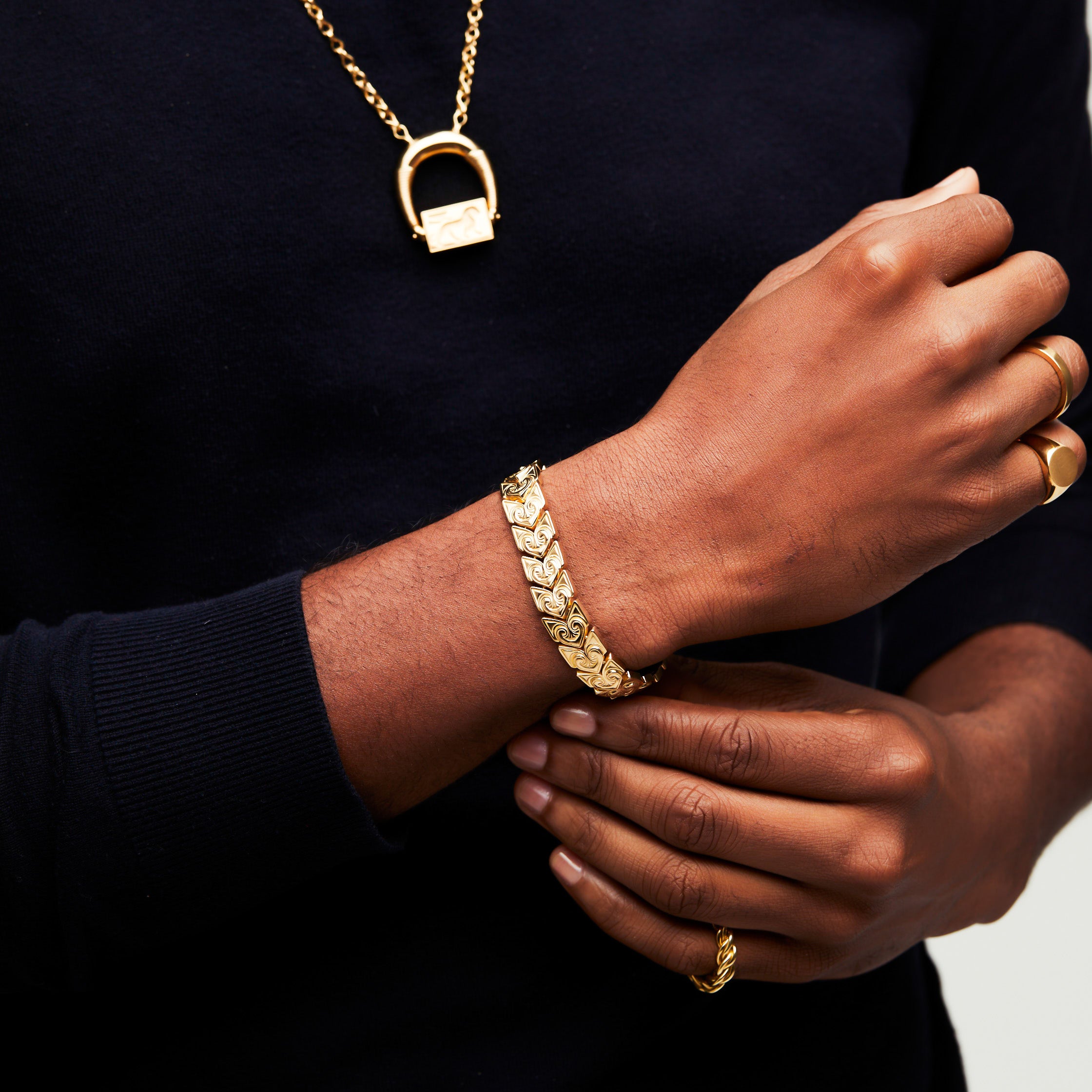 Men's Gold Bracelet by FUTURA Made in NYC