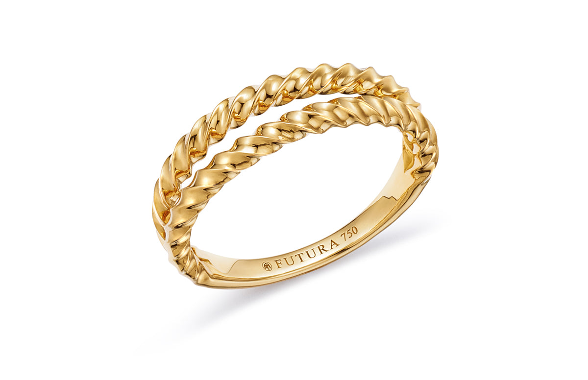 the portafortuna stacking rings in yellow gold – dalla nonna llc