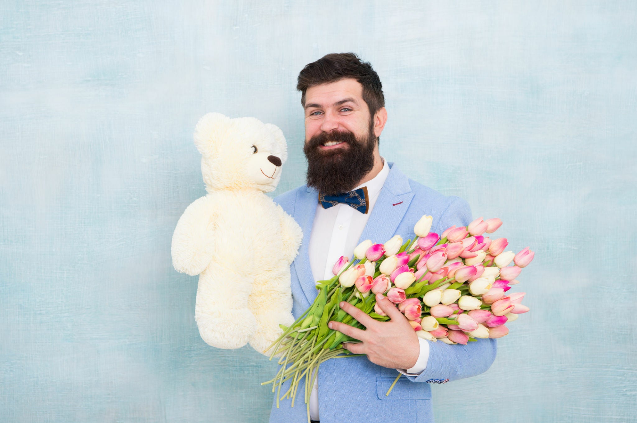 Flowers Bouquet with Teddy Bears Birthday Gift Ideas for Wife in Dubai