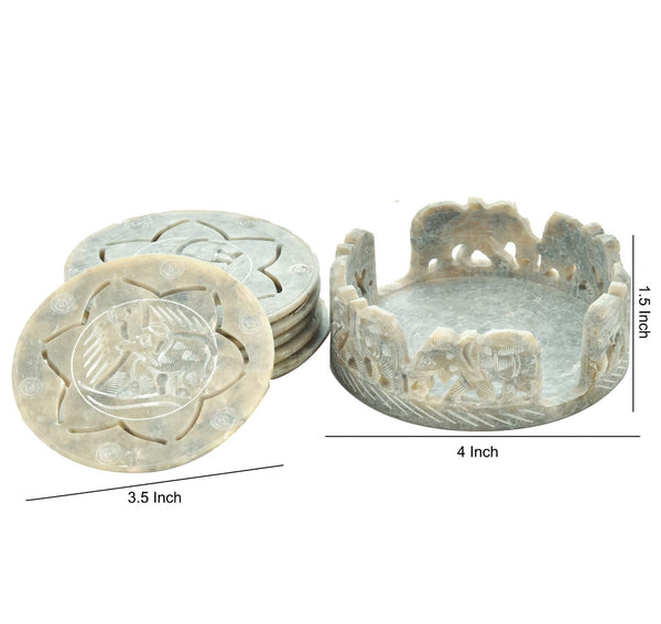 Handcrafted Round Shape Soft Stone Tea Coasters