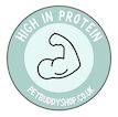 Infographic showing that item is high in protein for dogs