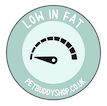 Infographic showing that item is low in fat for dogs