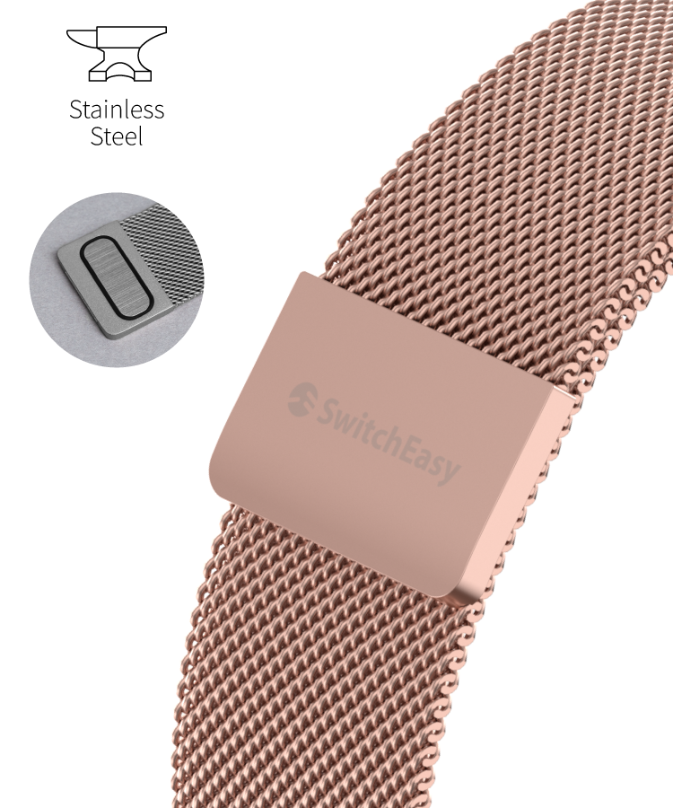 Ribbon Wave Metal Watch Band For Apple Watch Ultra 49mm(Rose Gold)