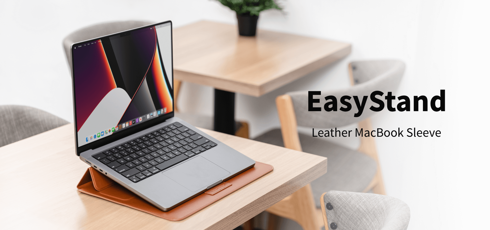 EasyStand Leather MacBook Sleeve / Sleeve stand – SwitchEasy