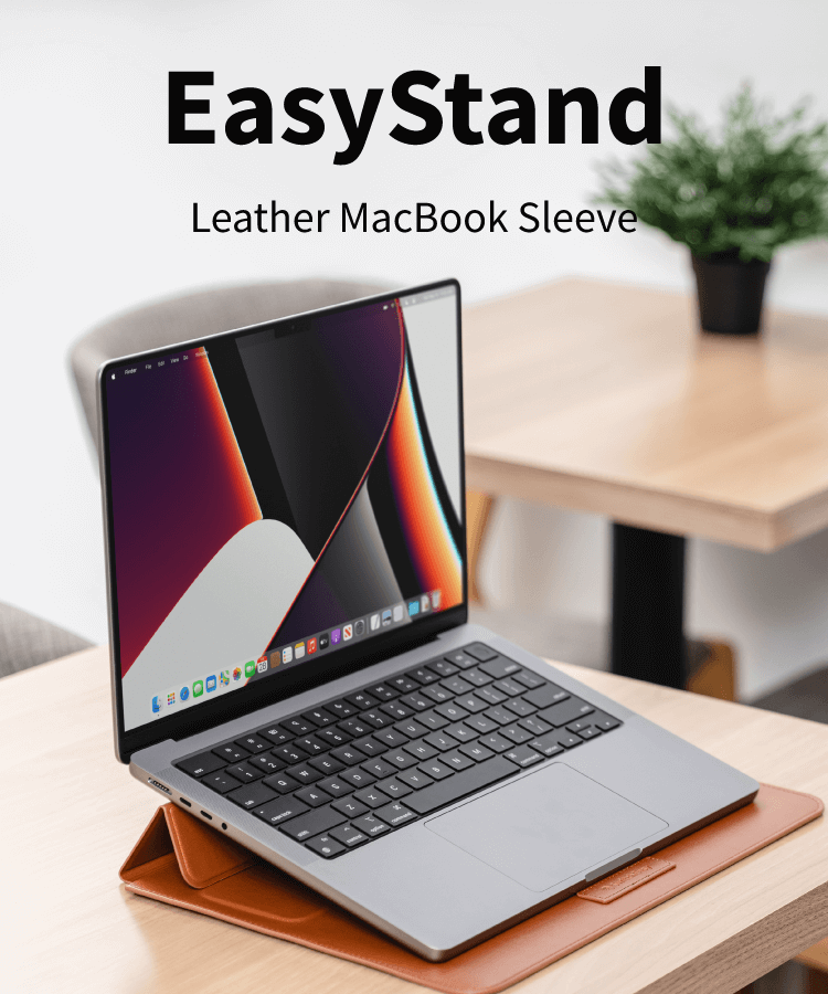 EasyStand Leather MacBook Sleeve / Sleeve stand – SwitchEasy