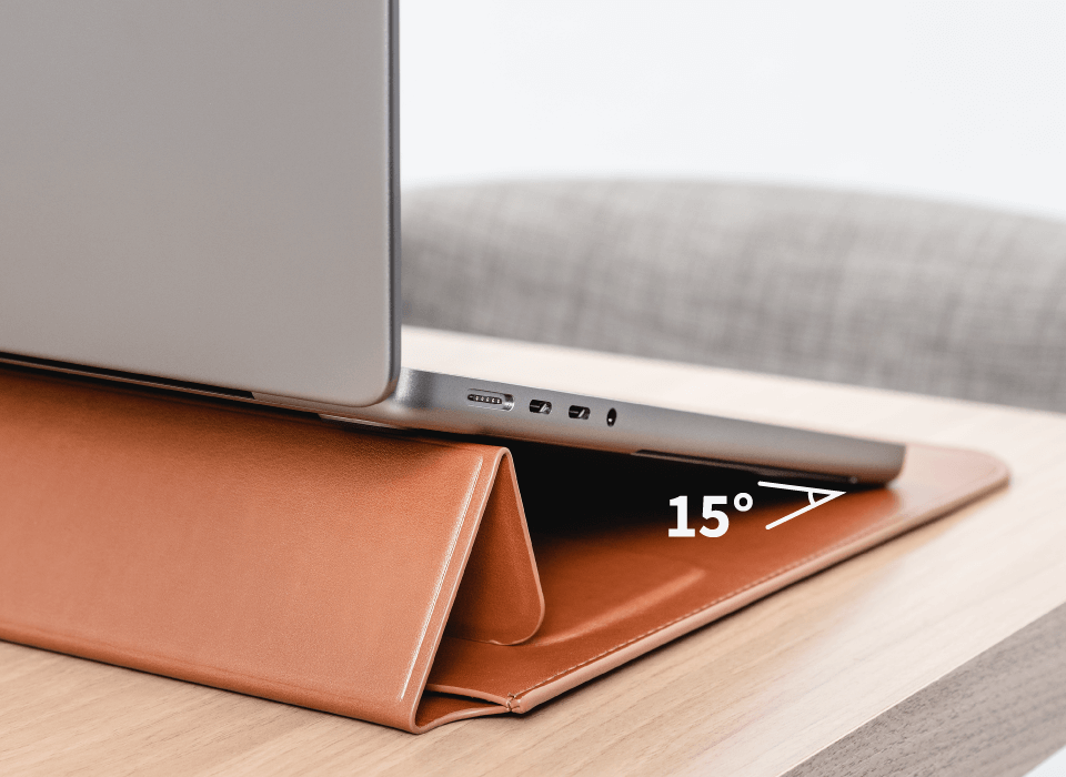 EasyStand Leather MacBook Sleeve / Sleeve stand – SwitchEasy